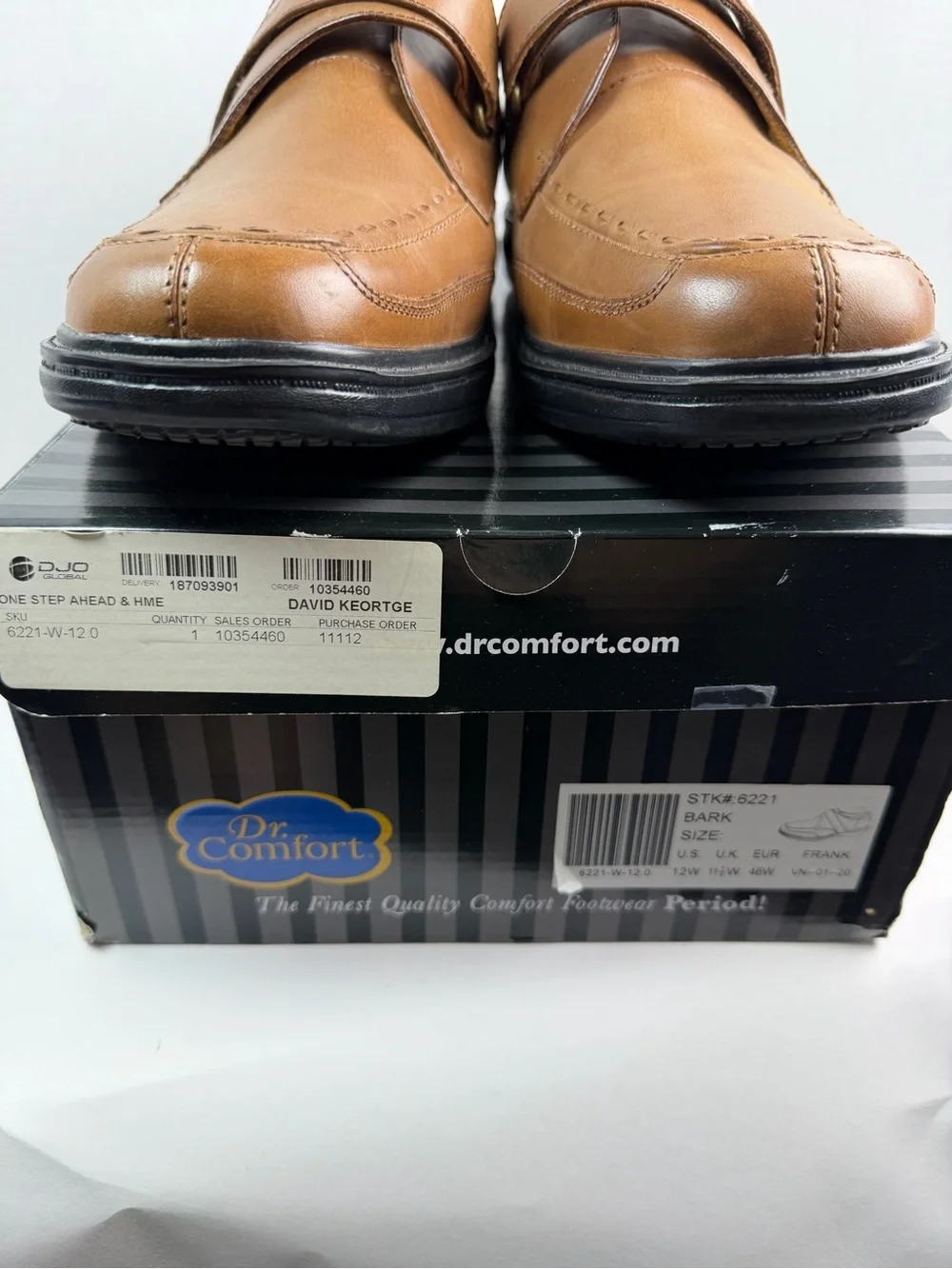 Dr. Comfort 6221 Frank Brown Leather Adjustable Strap Oxford Shoes Men's US 12W